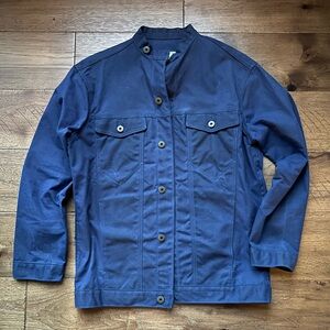 Ginew Waxed Rider Jacket Navy Men’s Med Army Duck Canvas Type 3  10.10 oz.